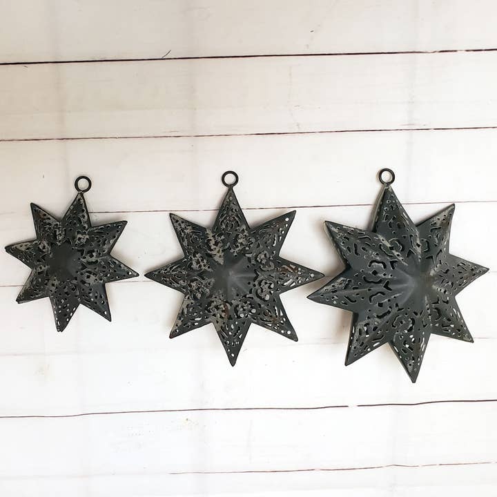 A.T. Imports – wholesale Wall decor – Kids & Baby – Set of 3 Metal Punched Stars