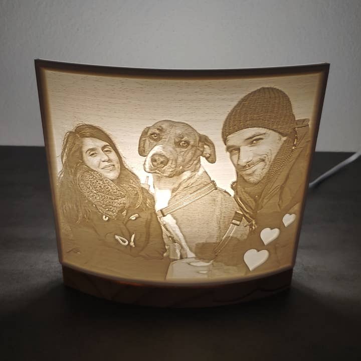 3D Photo Curved Lamp (220V lighting) for wholesale by Impressiona3D.pt