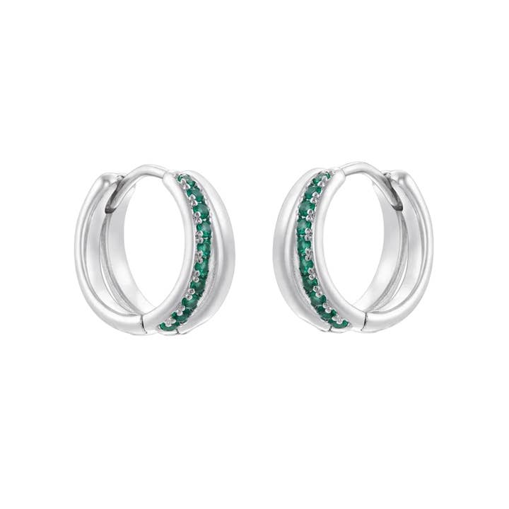 Rosies - Wholesale Hoop Earrings - Elena hoops green4