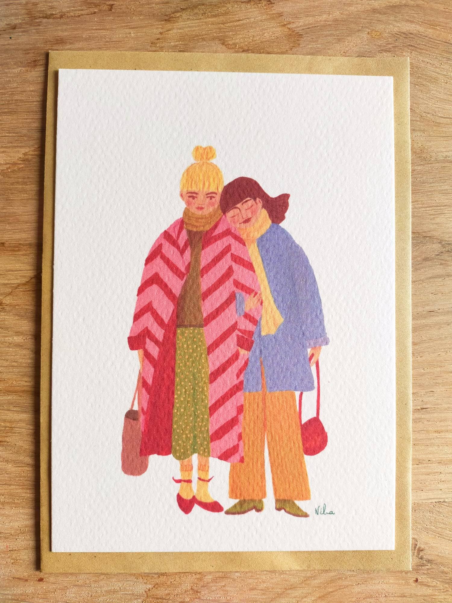 Nelia illustration - Wholesale Postcard - Carte postale Hug34