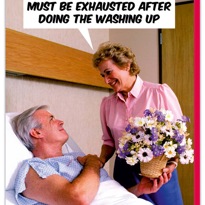 Dean Morris Cards - Wholesale Verjaardagskaartje - Uitgeput na de afwas Wenskaart1