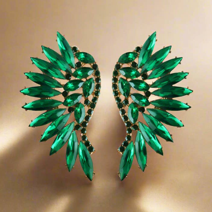 Pendientes vintage con forma de ala de diamantes superbrillantes para venta al por mayor de WoodWristCo