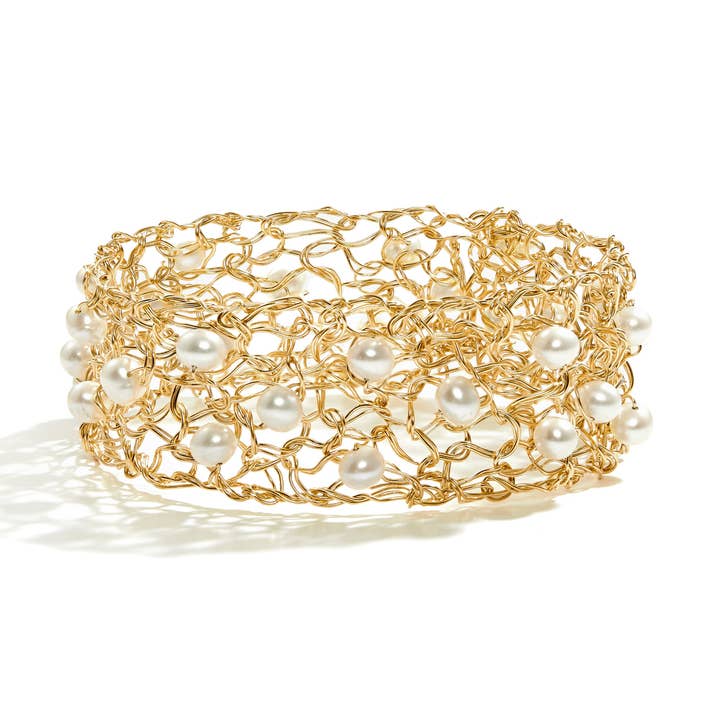 Sötvatten pärla armband, 14 k guld fylld bröllop armband för wholesale av MetaLace Jewelry