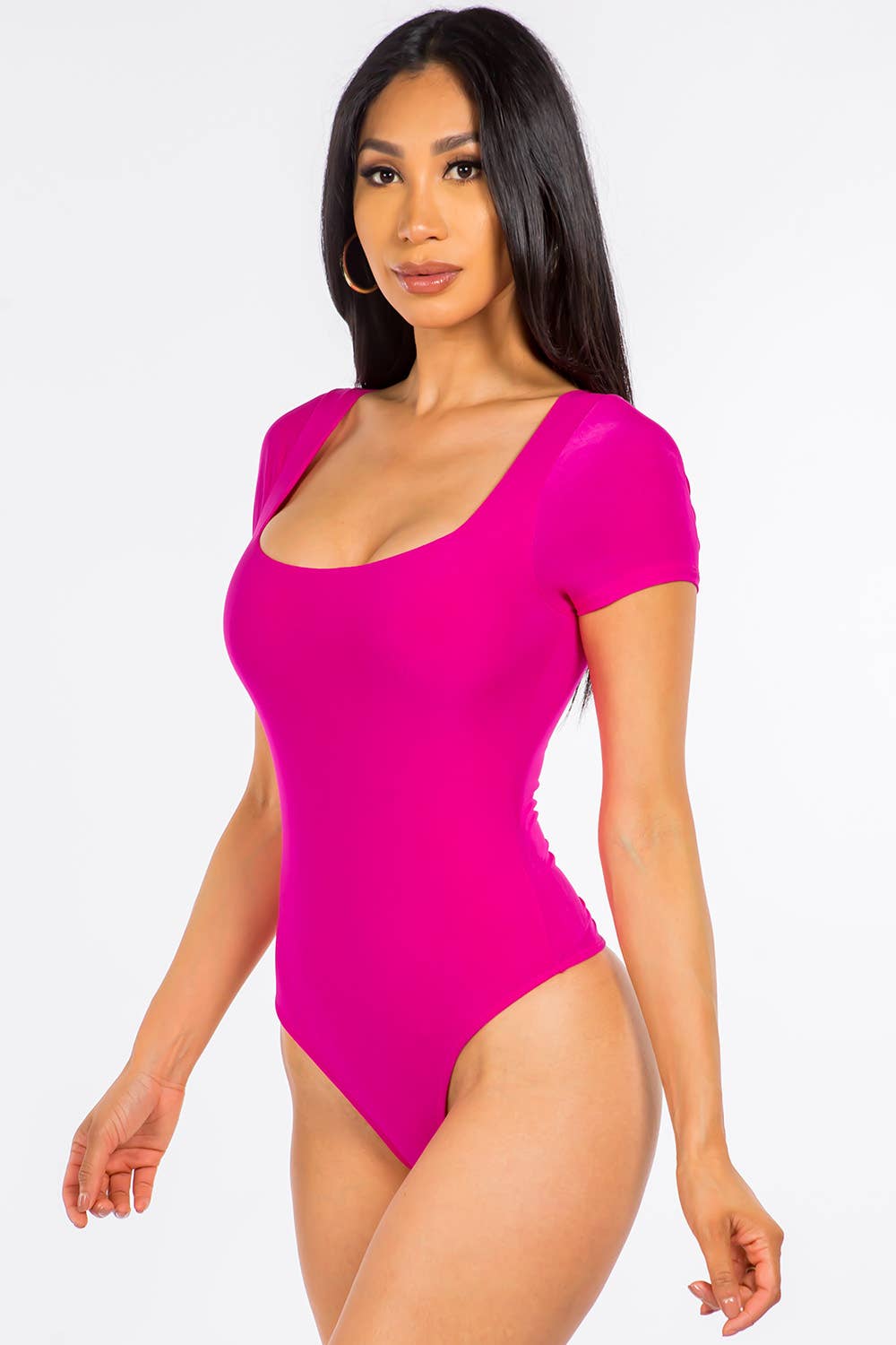 Uptown Apparel - Wholesale Bodysuit - Women's - J6866 Square Neck Cap Sleeve Lined Bodysuit4