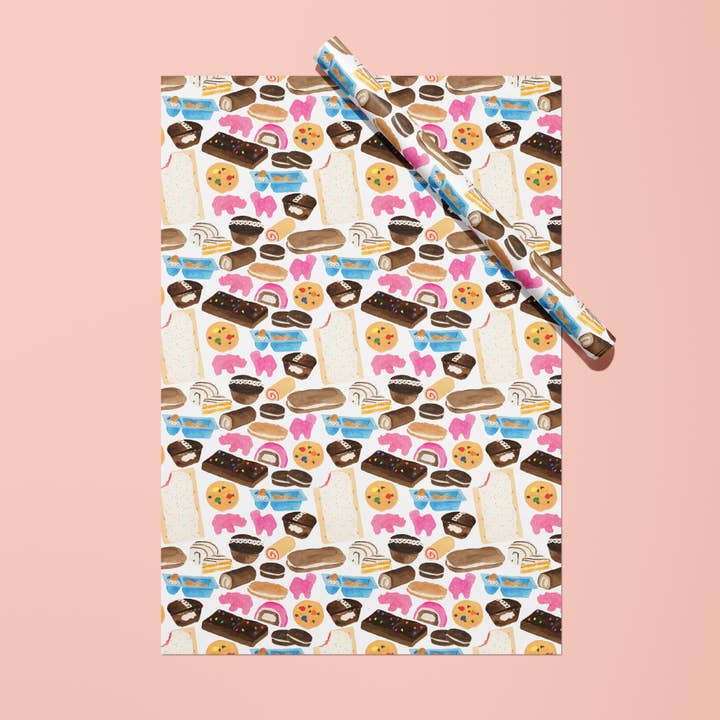 Gert & Co - Wholesale Wrapping paper roll - Nostalgic Junk Food Gift Wrap | Junk Food Wrapping Paper3
