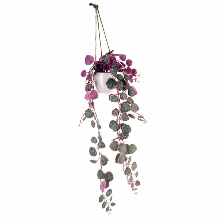 Leaf Design UK LTD - Wholesale Artificial Plant - 90cm Artificial Potted Trailing Hanging Pink Plant