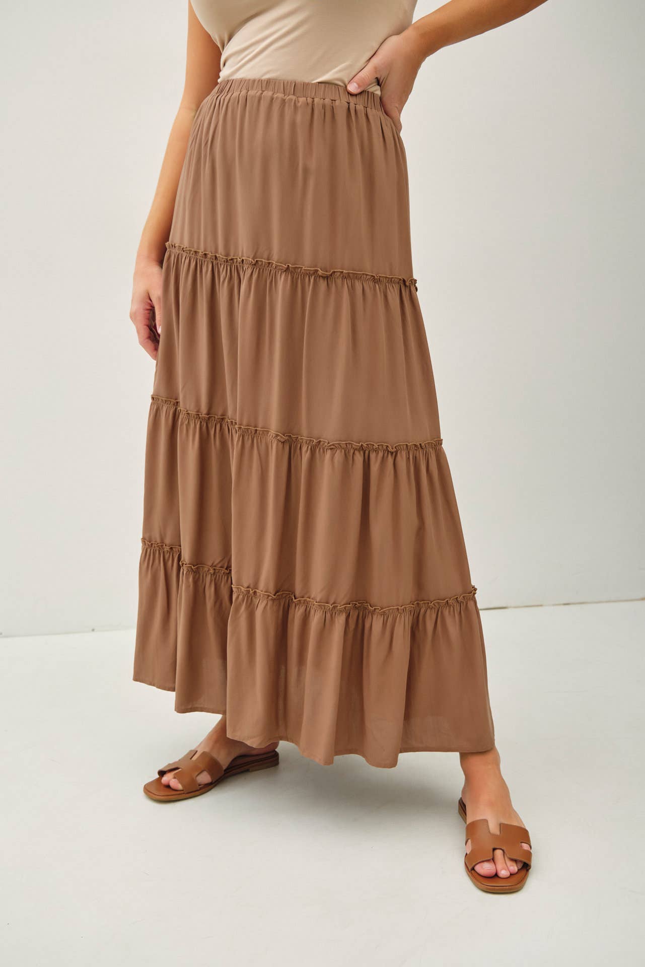 Be Cool - Wholesale Skirt - Women's - PLUS SIZE 4-TIERED MAXI SKIRT10