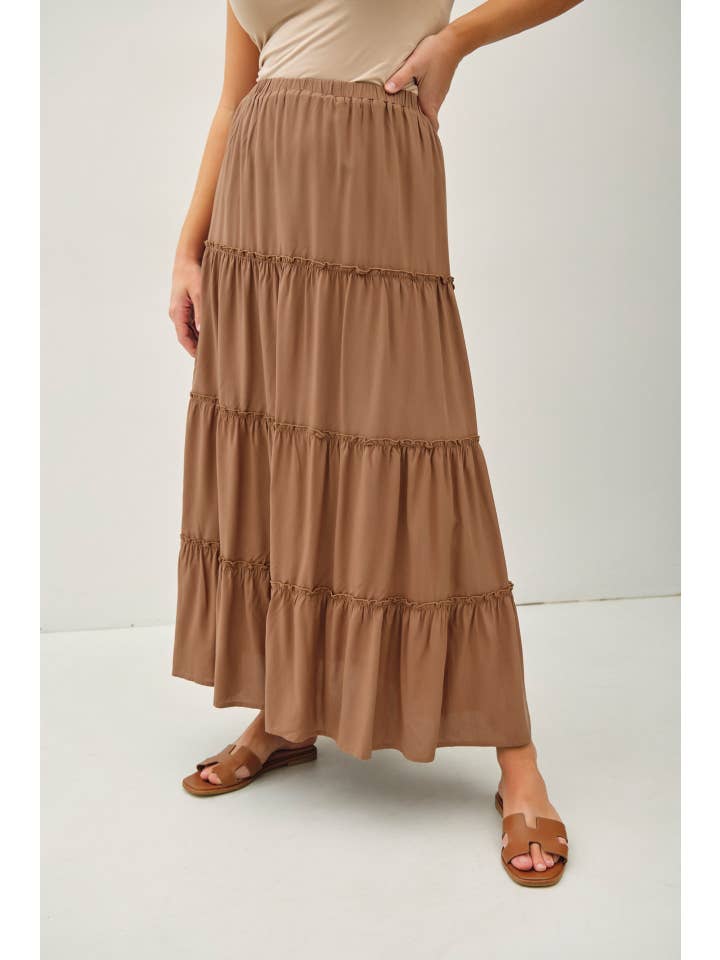 Be Cool - Wholesale Skirt - Women's - PLUS SIZE 4-TIERED MAXI SKIRT10