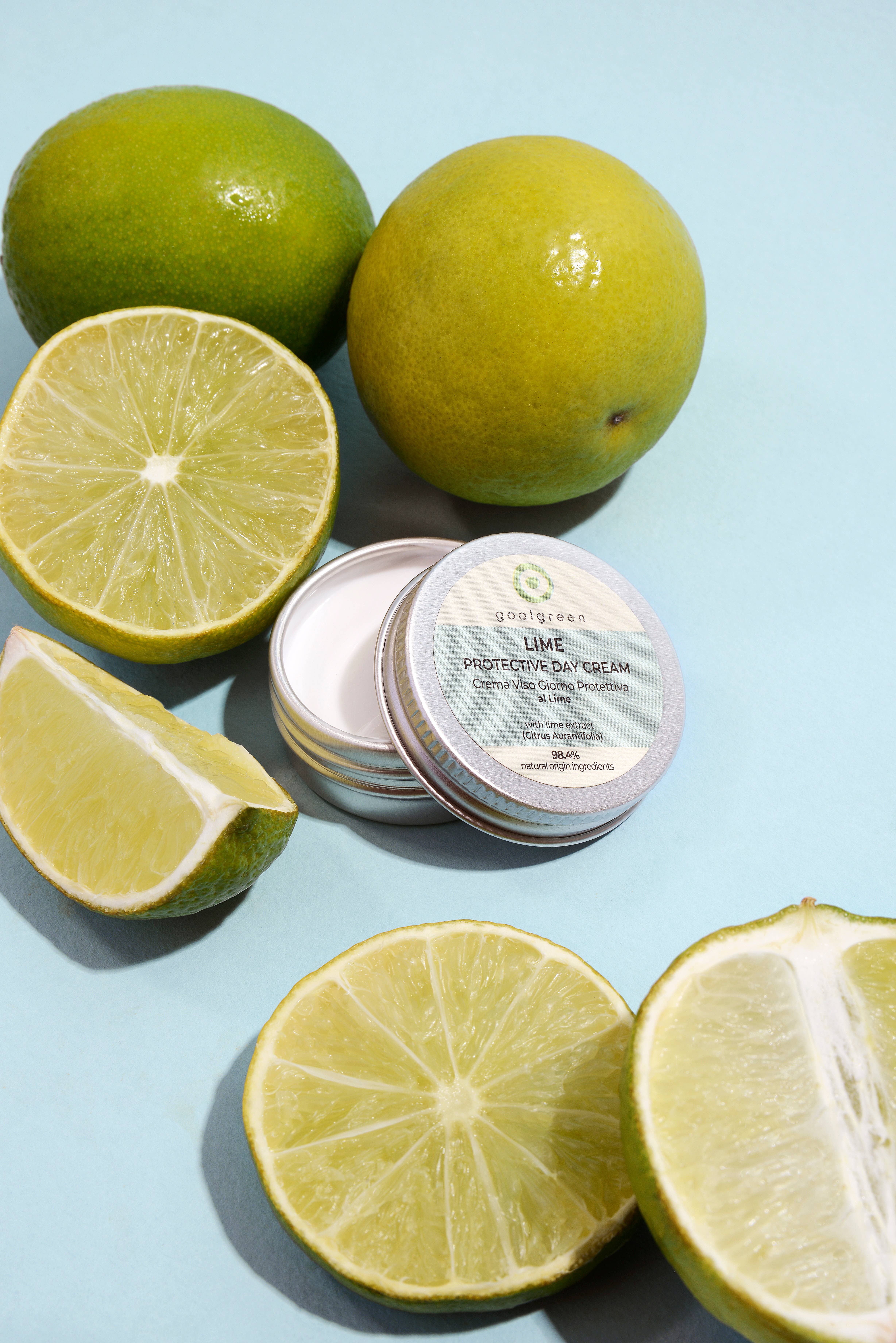 GoalGreen - Wholesale Facial Moisturizer - Lime protective day face cream 15 ml Made in Italy2