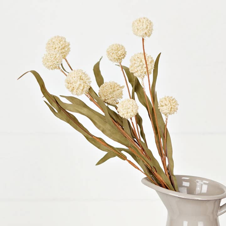 Holiday Depot Inc. - Wholesale Artificial Flowers - 530386- 20in Spray-Cream-Country Thistle Berry with Leave2