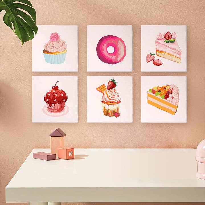 Assorted Baked Treats 6 Pack Mini Paint by Numbers Kit for wholesale by Paint Your Numbers