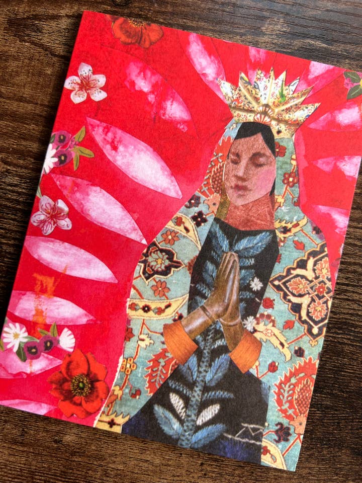 Guadalupe Greeting Card for wholesale by Anne Woods Fine Art