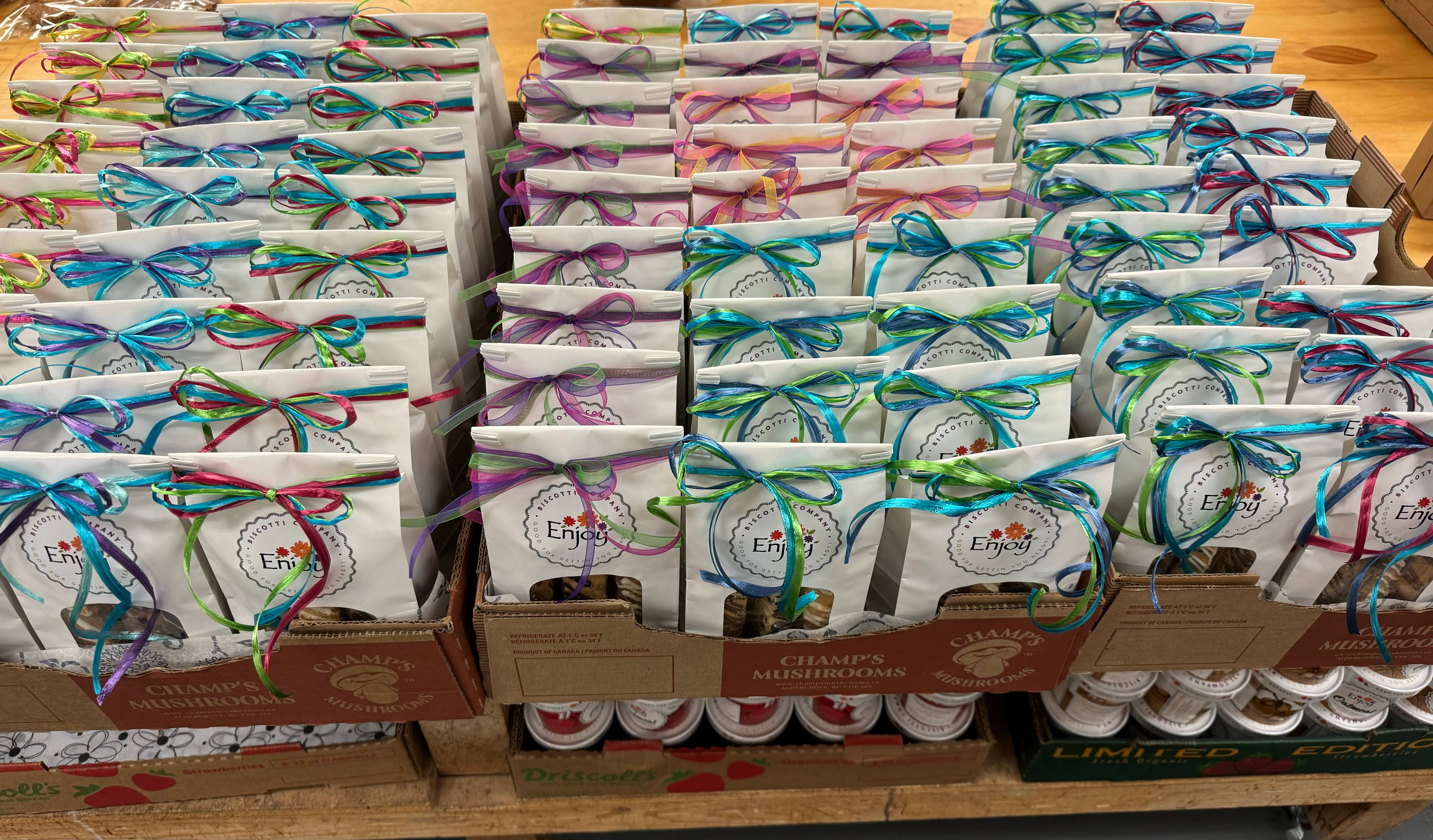 Enjoy Biscotti Company - Wholesale Cookie - Gift Bag of Biscotti - Seasonal Themed Ribbons !4