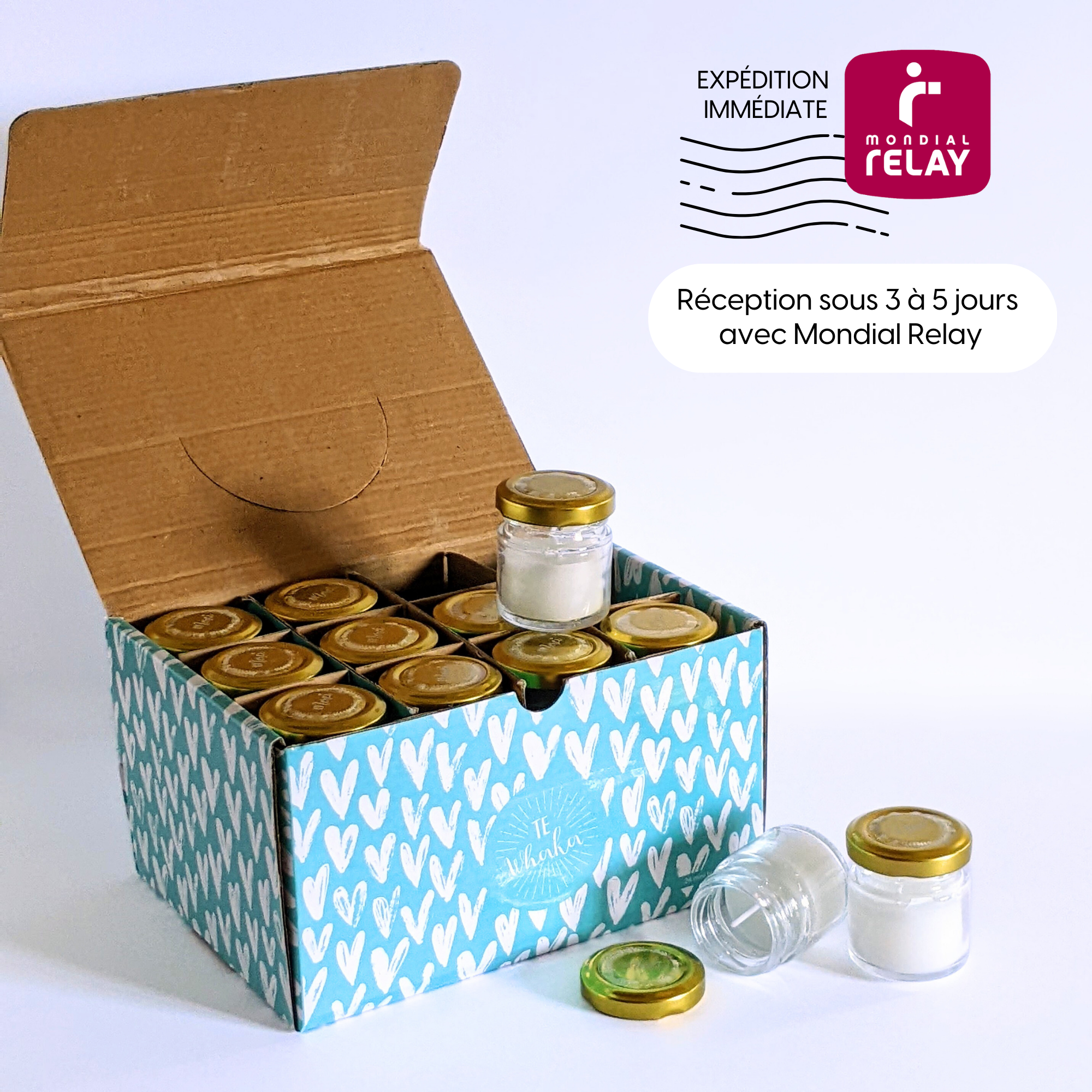 Te Whaka - Wholesale Party Favor - Set of 24 small golden candles MERCI | Guest gifts4