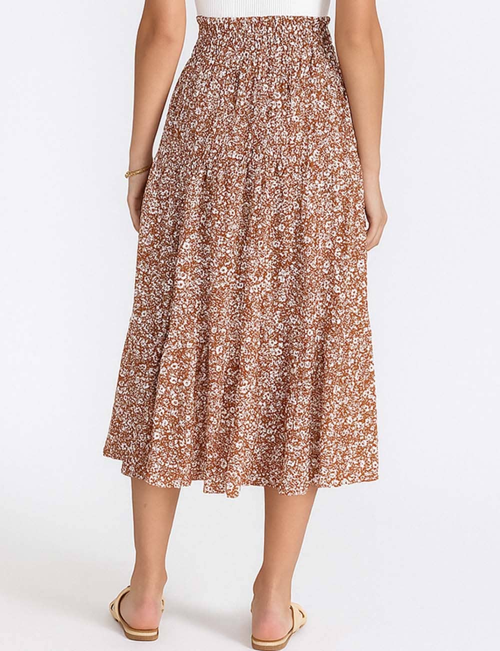 Sweetkama - Wholesale Skirt - Women's - Ladies Boho Elastic Waist Ruched Drawstring Skirt15