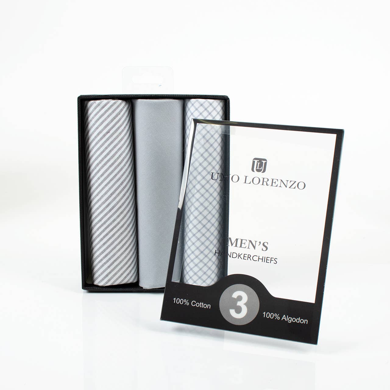 Selini New York - Wholesale Handkerchief - Men's - Men's Boxed Fancy Cotton Handkerchiefs 3pcs Set1