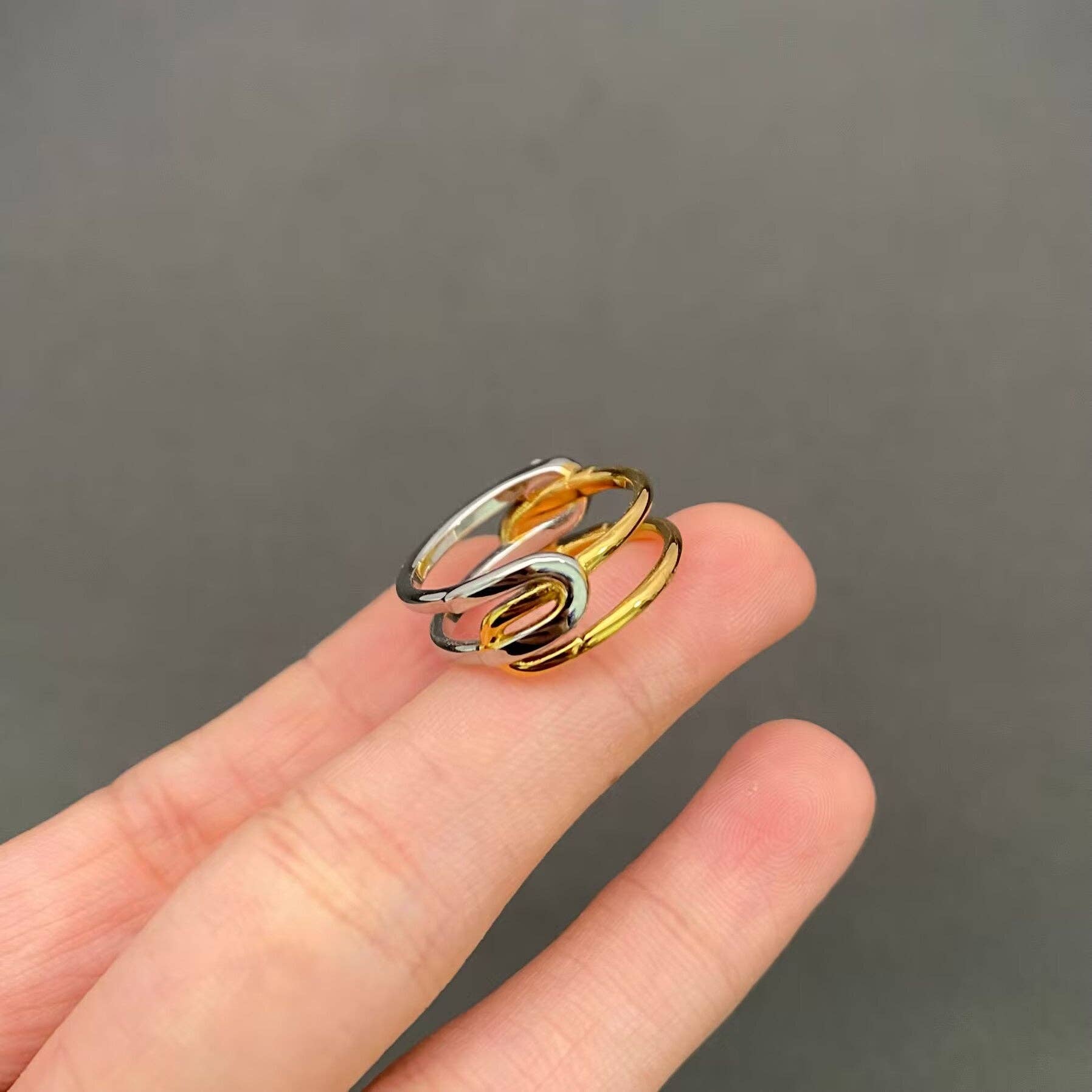 Mio Queena - Wholesale Multi-Stone Ring - Cubic Zirconia Two Tone 18K Gold Plated S.Steel Ring - FGS1