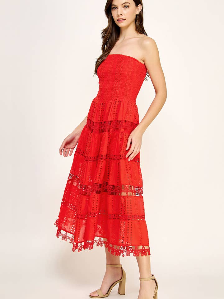 Eyelet Lace Tube Dress for wholesale by Strut & Bolt