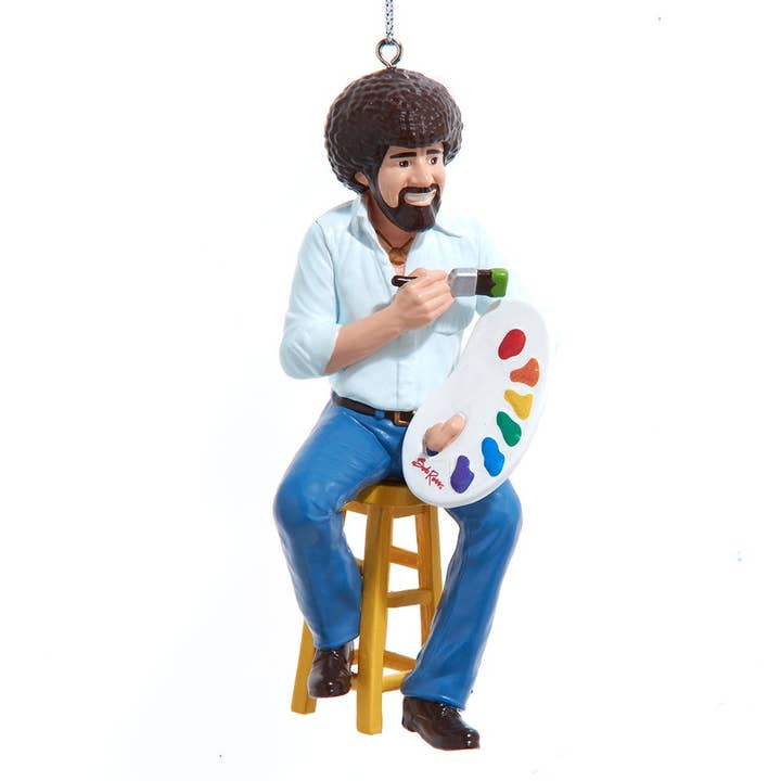 Kurt S. Adler, Inc. - Wholesale Ornament - Bob Ross® On Stool Painting Ornament