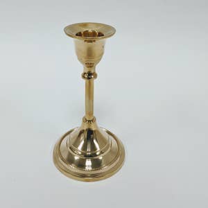 Shiney Brass Taper Candle Holder 3.75 Inch Metal Candlestick