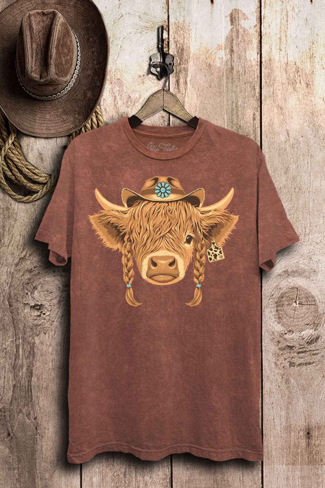 Lotus Fashion Collection - Wholesale Screen Printed T-Shirt - Women's - Highland Cow Graphic Top4