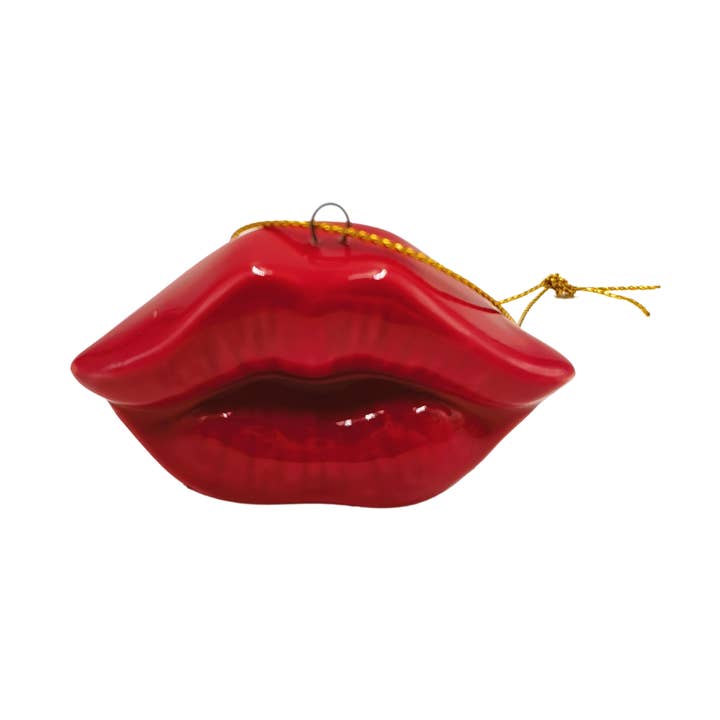 Percha navideña con forma de labio, cerámica, color rojo, 6,5 x 2 x 4 cm para venta al por mayor de Housevitamin bv