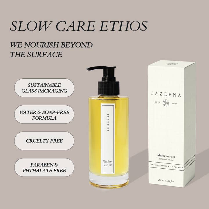 Jazeena - Wholesale Bath/Body Oil - Soothing Shave Serum | Irritation-Free, Chamomile-Rich 200ml5