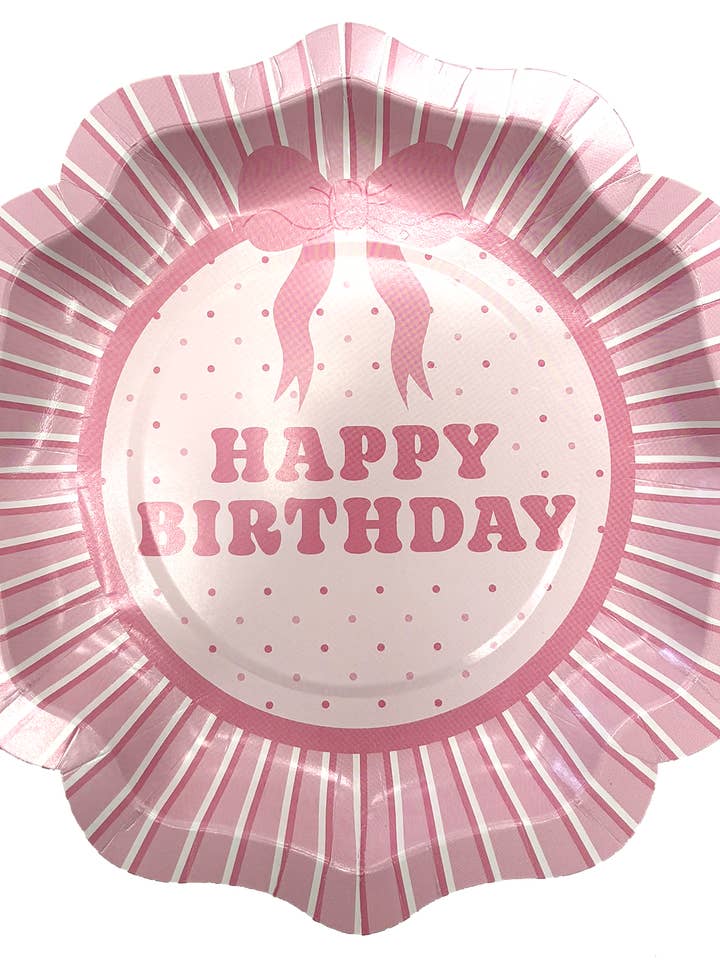 Happy Birthday Bow Plates for wholesale by Party Partners