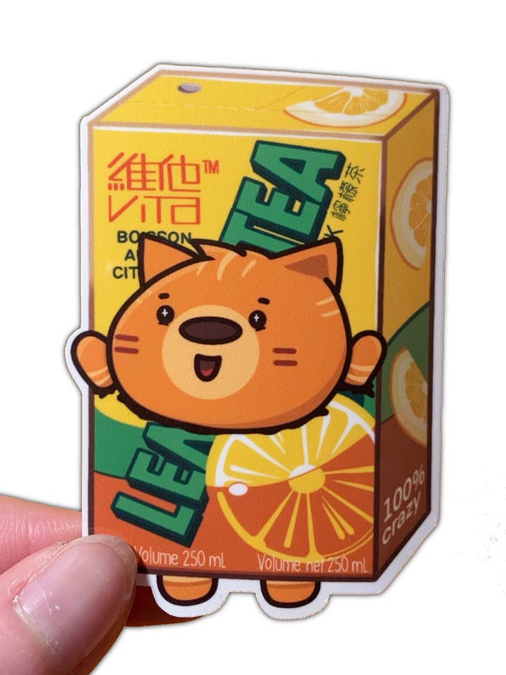 Autocollant en vinyle de boisson au thé au citron Hong Kong Vita, collation asiatique HK pour la vente par Small Noggin Studios