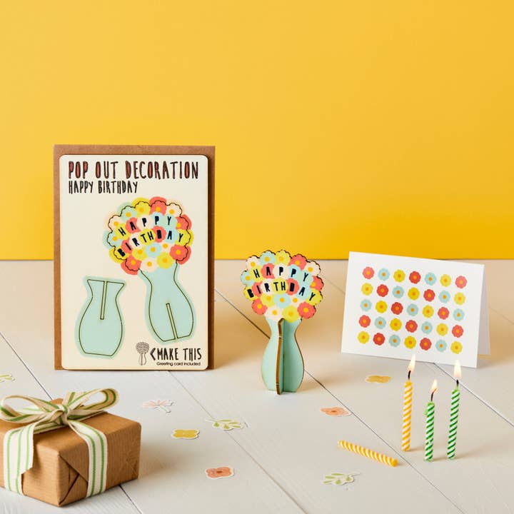 The Pop Out Card Company – wholesale Birthday card – Pop Out Happy Birthday Flowers Card