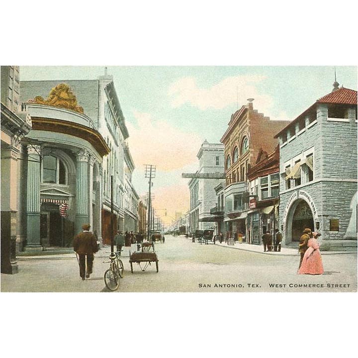 Postcard TX-520 West Commerce Street, San Antonio, Texas for wholesale by Found Image Press