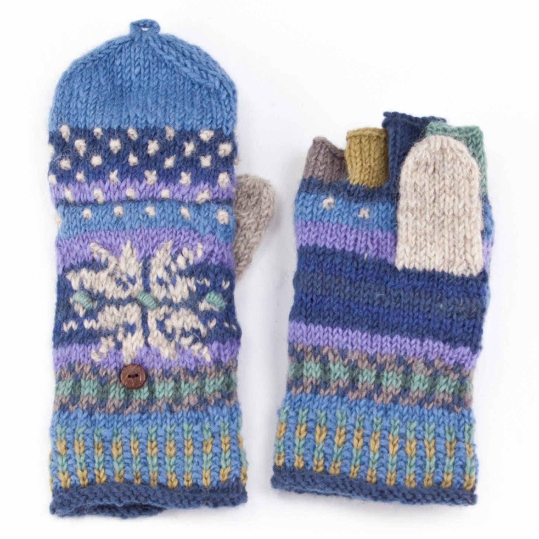 Lost Horizons Canada - Wholesale Mittens - Women's - Jasper Wool Convertible Mittens with Nordic Knit Pattern3