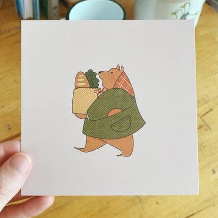 Market Bear Postkartendruck für den Großhandel von Sydney Warnes