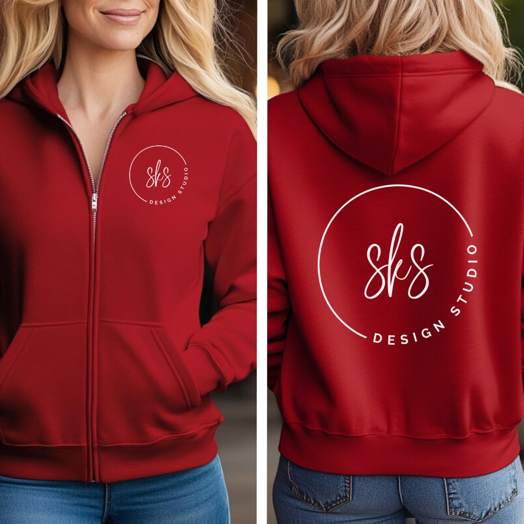 SKS Design Studio - Wholesale Hoodie - Women's - CUSTOM LOGO | Unisex Zip Up Hoodie [GILDAN]5
