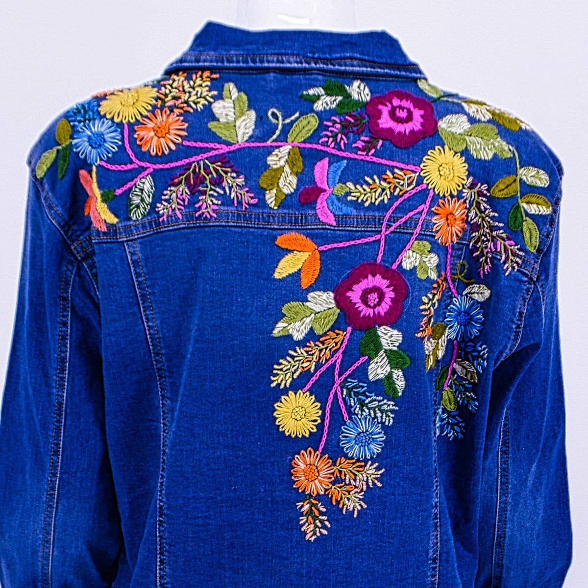 My Little Maria - Wholesale Denim Jacket - Women's - Hand Embroidered Denim Jacket - Wildflower6