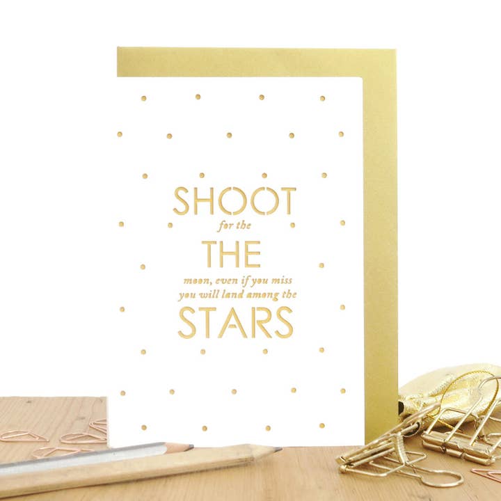 Shoots the stars card, Motivational card, Encouragement card for wholesale by Chow's Stories
