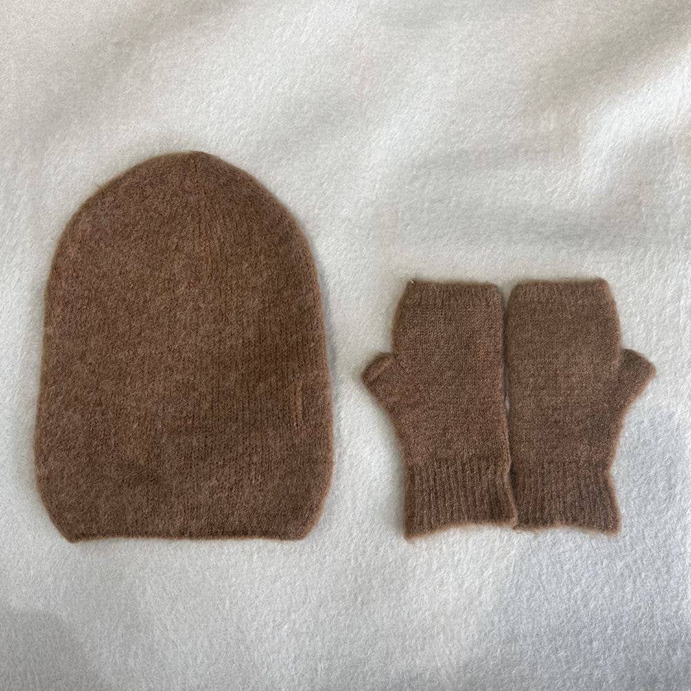 NOELINE – Conjunto de acessórios de inverno – Mulher por atacado – Chapéu alfa bebé & mitenes 7408/74027