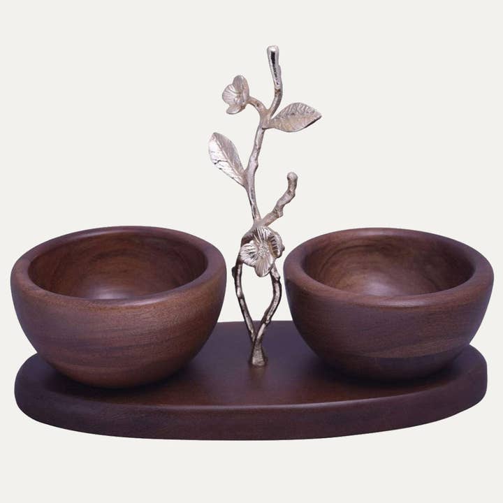 Acacia Wood Two Small Nut Bowls for wholesale by Decozen