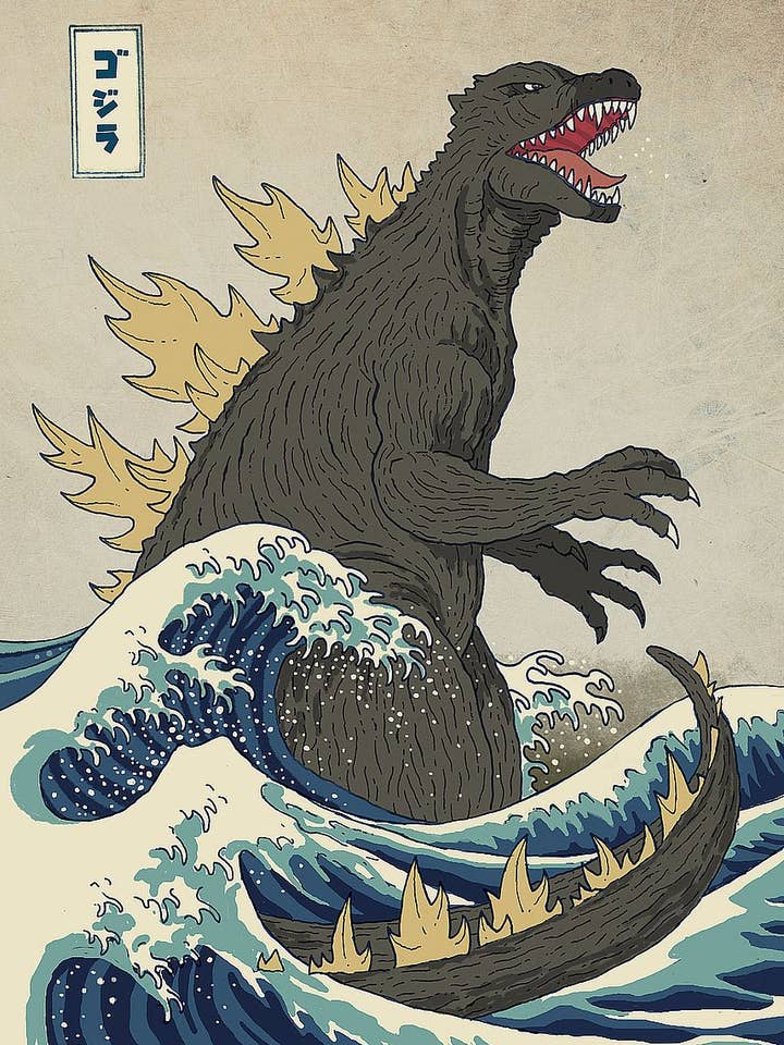 "The Great Monster of Kanagawa" - Canvas Print Wall Decor for wholesale by Image Conscious, LLC