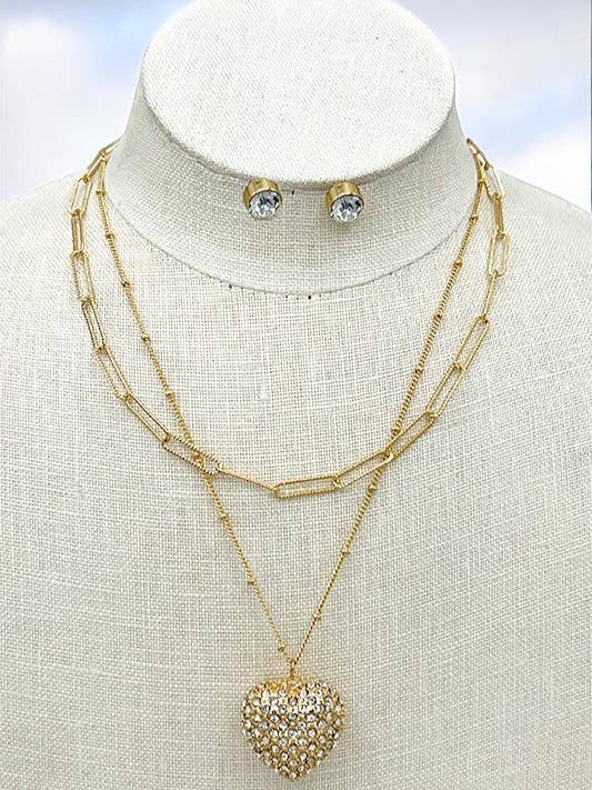 Ensemble de colliers avec pendentif en forme de cœur super pour la vente par Andrea Bijoux