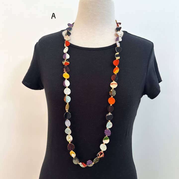 Sophie Silks - Wholesale Beaded/pearl necklace - Long Strand Kimono Necklace