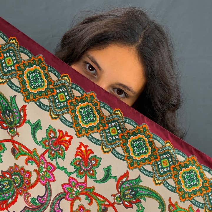 MULTICOLOR PAISLEY PRINT 90X90 CM PURE SILK SCARF COD 469 for wholesale by C.C.&Co.Srl