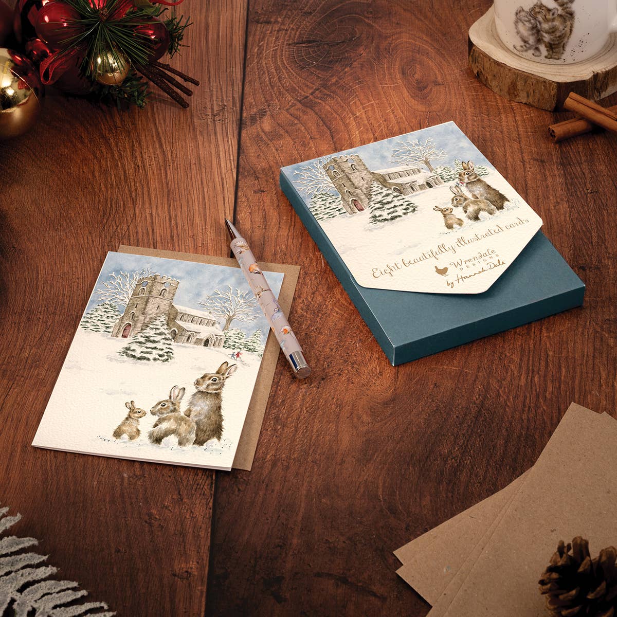 Wrendale Designs - Wholesale Stationery/Notecard Set - Silent night Notecard Pack1