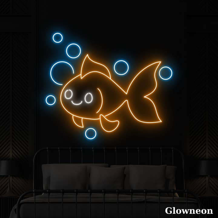 Glow Neon - Wholesale Neon Sign - Fish Bubbles Neon Sign, Aquarium Decor, Goldfish Neon Signs1
