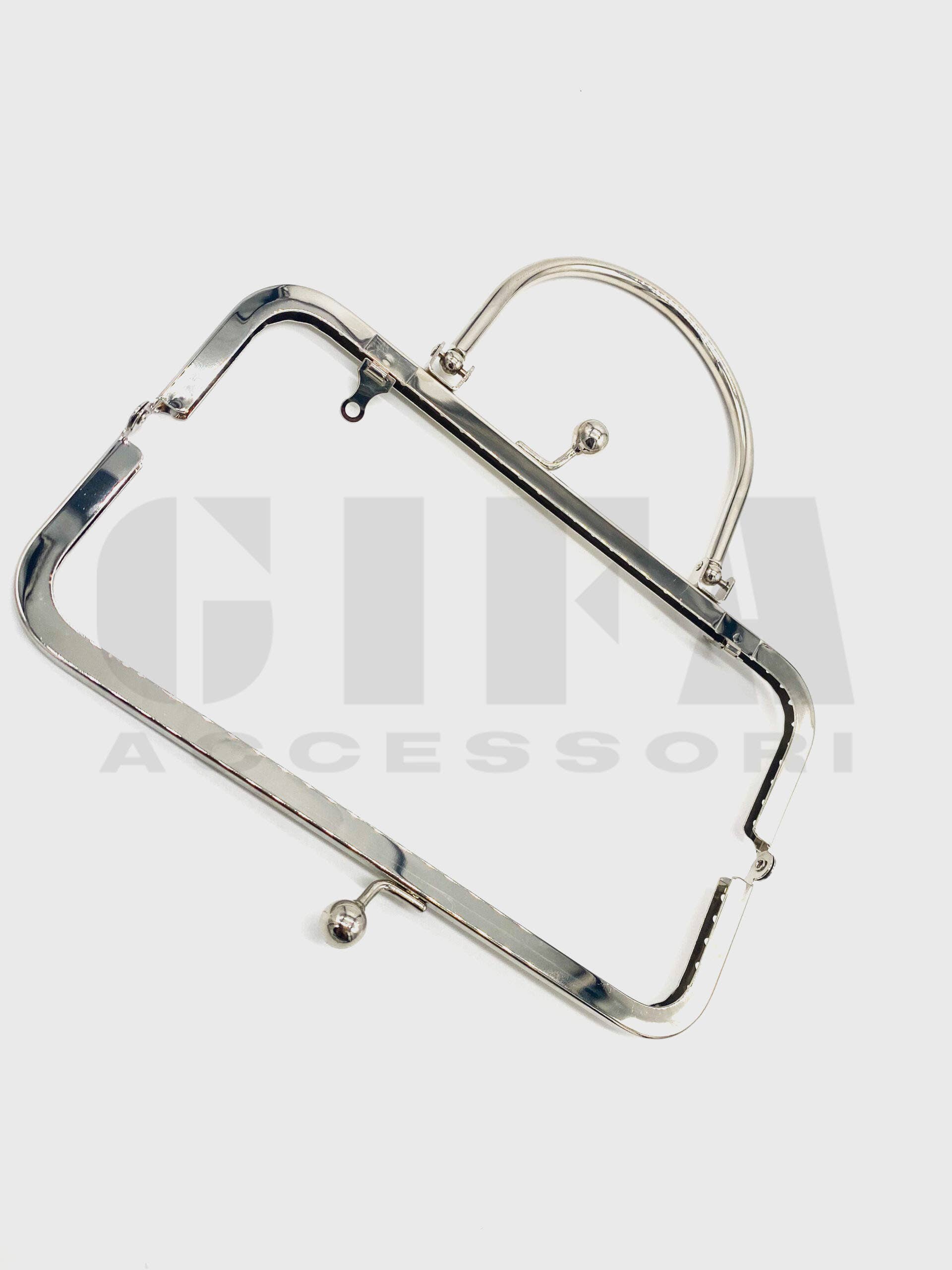 Gifa Accessori - Wholesale Clutch Bag - Women's - Clic clac jammy with handle 20 cm x 6 cm Nickel2