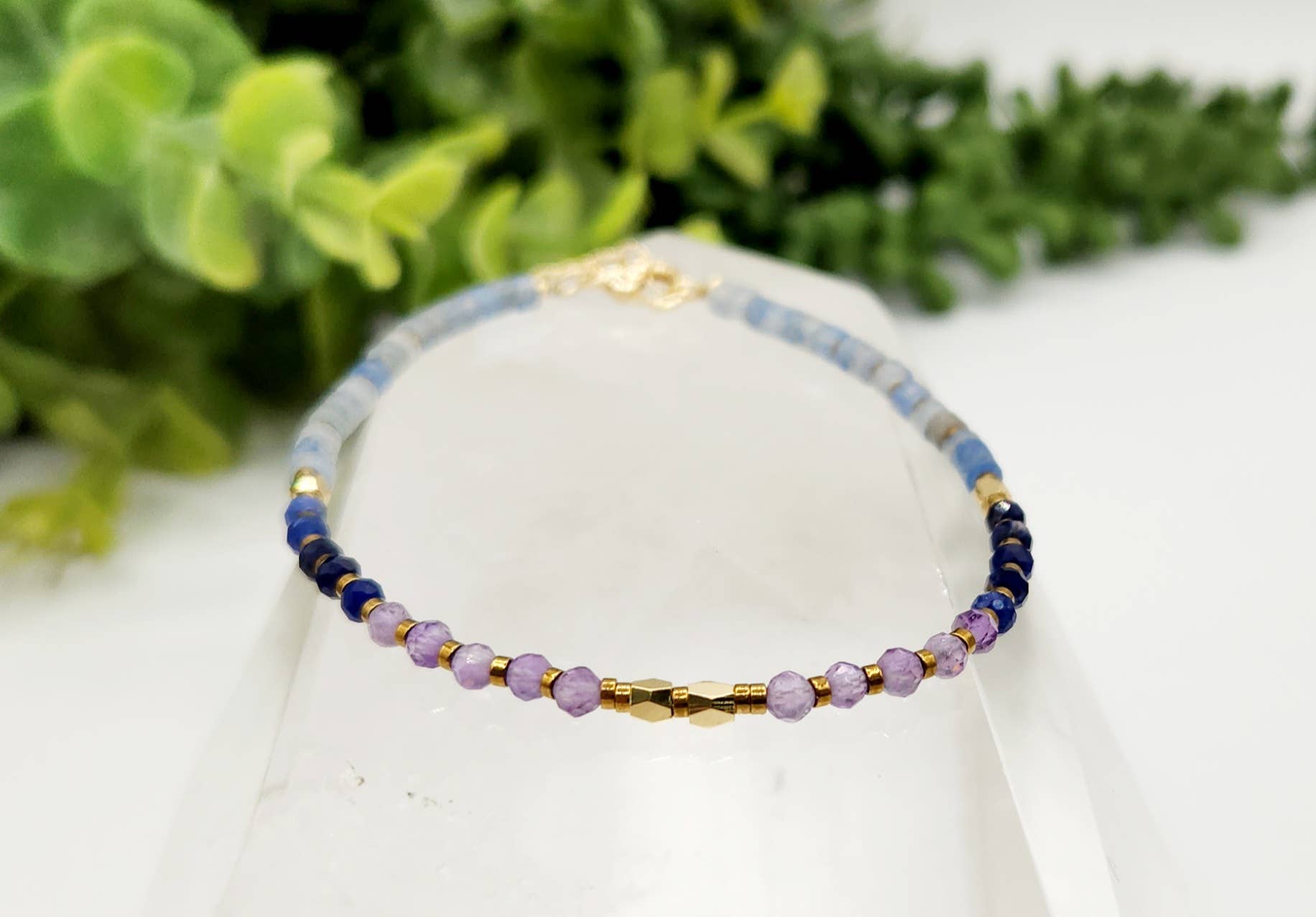 Meraki Gemstones - Wholesale Beaded Bracelet - ANXIETY SUPPORT-Amethyst/Sodalite/Blue Aventurine -Bracelet 1