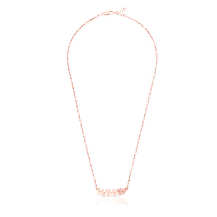 925 Sterling Silver Necklace with MAMA Pendant Insertion + Zirconia for wholesale by FIRENZE ARTEGIANI