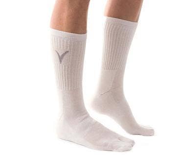 V-Toe Socks, Inc - Wholesale Socks - Unisex - Split Toe Thicker White Crew Flip-Flop Tabi Big Toe Socks0