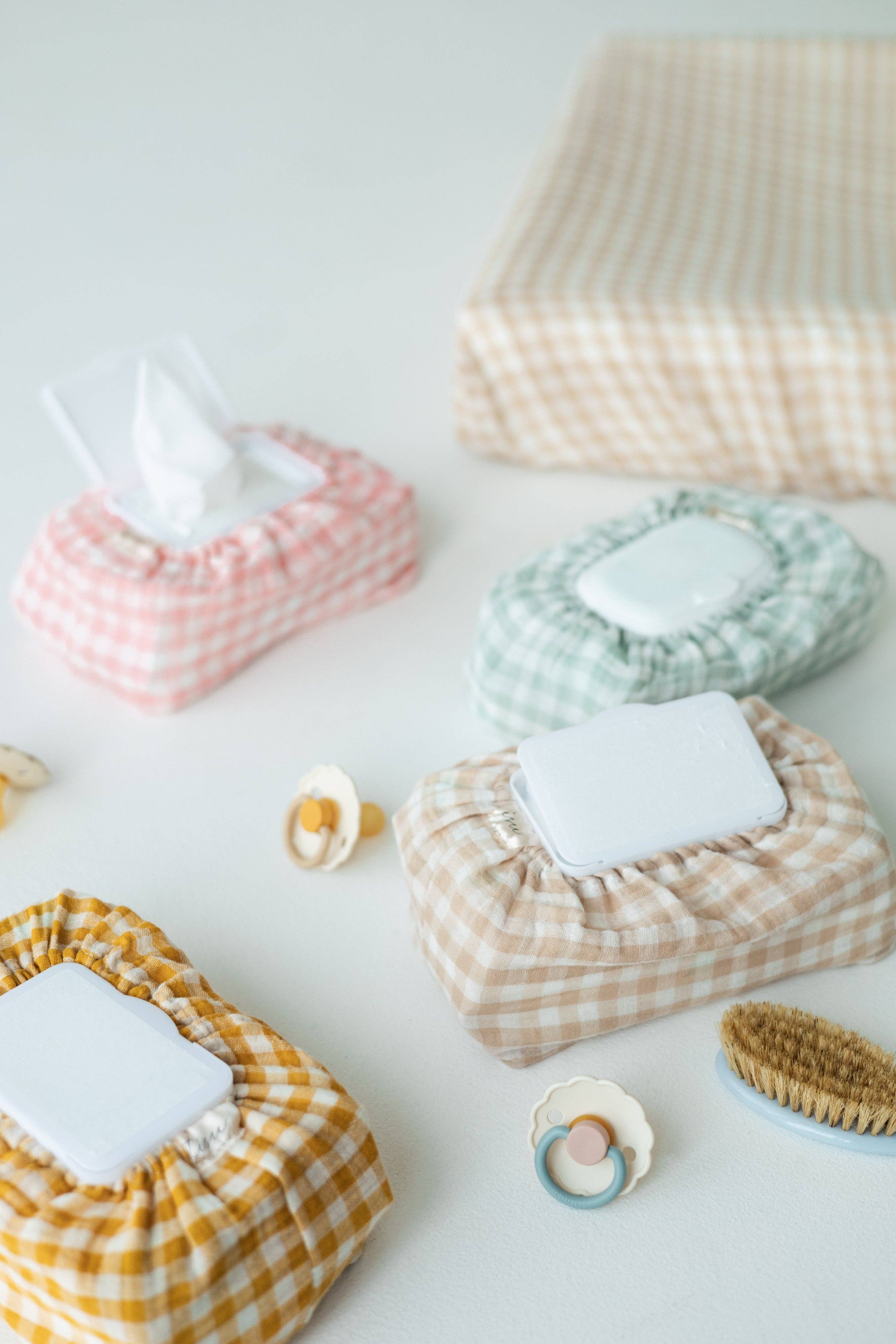 TISU - Wholesale Diaper Caddy - Baby - TISU baby wipes cover, Gingham Collection9