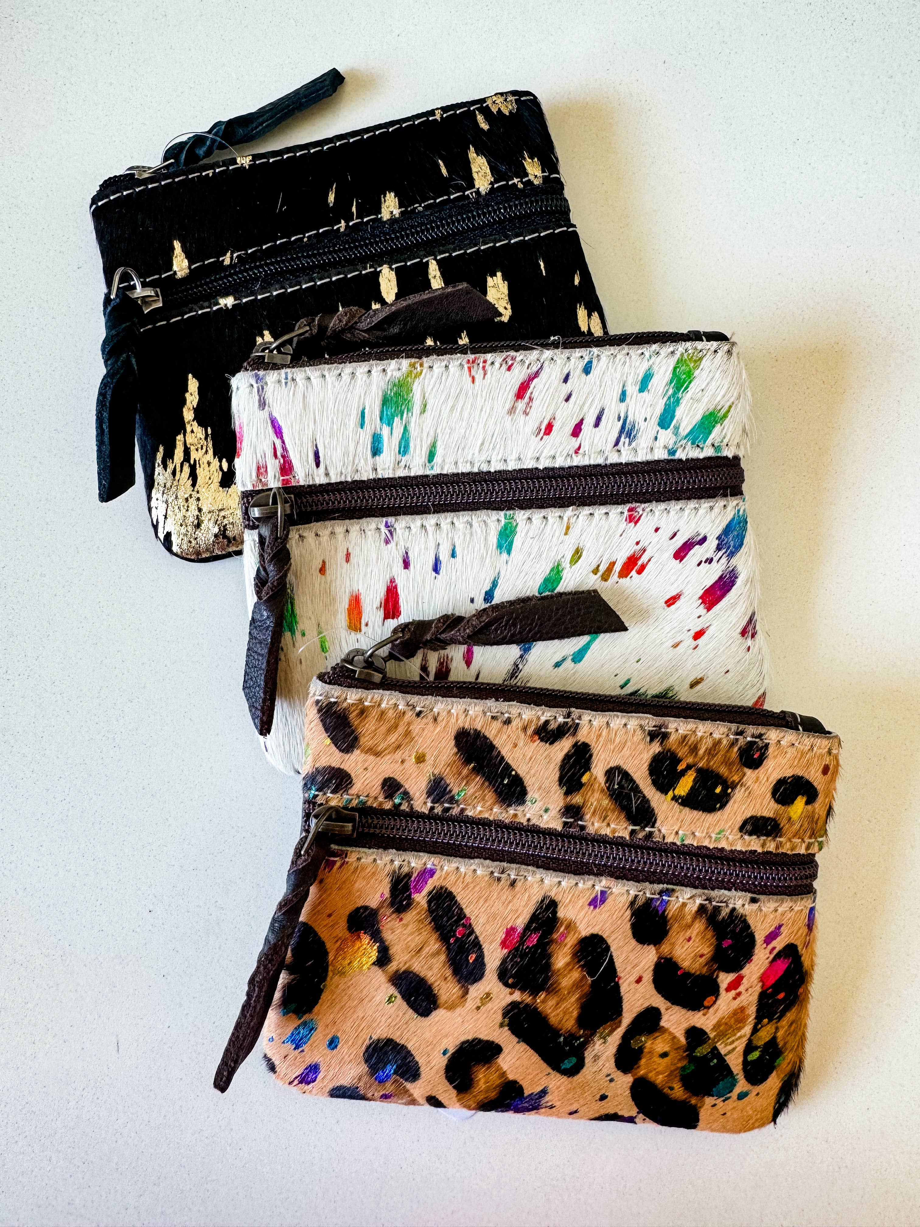 Boho Ranch Shop - Vente Porte-monnaie – femme - Pochette à monnaie Western en peau de vache1